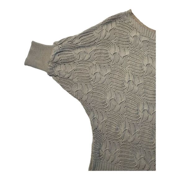 CKLASS Women’s Vintage Beige Ivory Knit Crotchet Mid Sleeve Sweater Blouse M - Picture 3 of 9